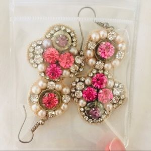 💎Anthropologie Pink Crystal Earrings